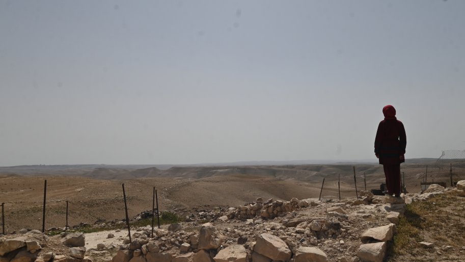 Un Palestinien dans la communauté Al-Majaz de Masafer Yatta, dans les collines du sud de l’Hébron.