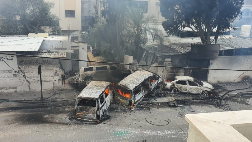 MSF Gaza burnt cars