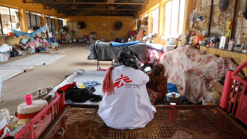 Aide humanitaire de Médecins Sans Frontières dans le camp de Fadasi, Wad Madani, Soudan.