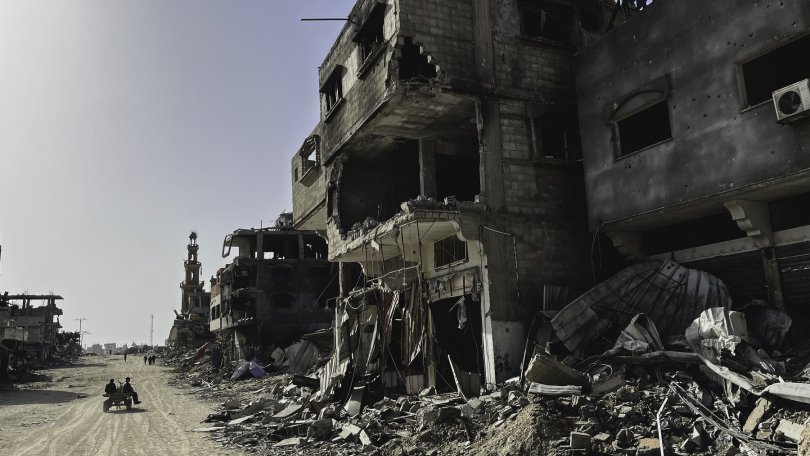 Destruction et ruines dans la ville de Khan Younès, dans le sud de la bande de Gaza. 22 avril 2024.